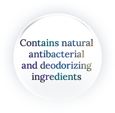 Contains natural antibacterial and deodorizing ingredients