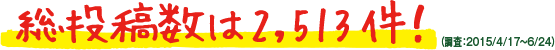 総投稿数は2,513件！